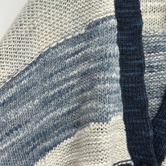 Lane Bryant | Blue Cream Wool Blend Button Front Cardigan Sweater O/S Plus Size - Picture 4 of 7